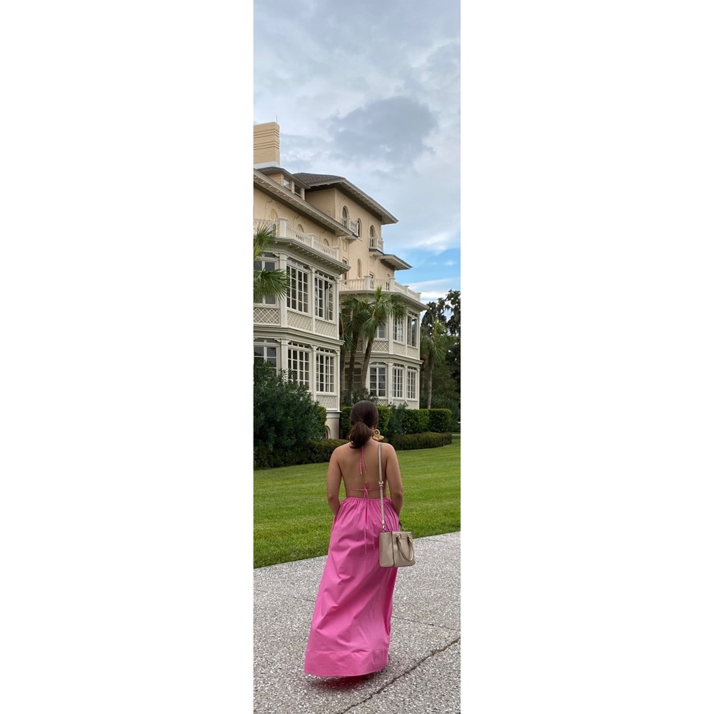 STAUD Apfel Halter Cutout Dress in Wild Orchid Size Small